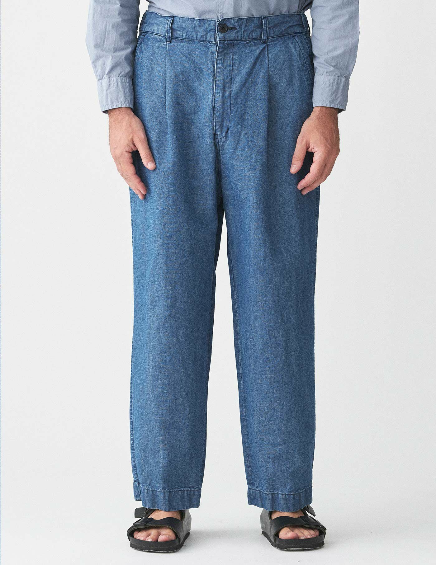 SALE】 9oz CO/LIキャンバスデニム ワイドワンタックパンツ | サージュ