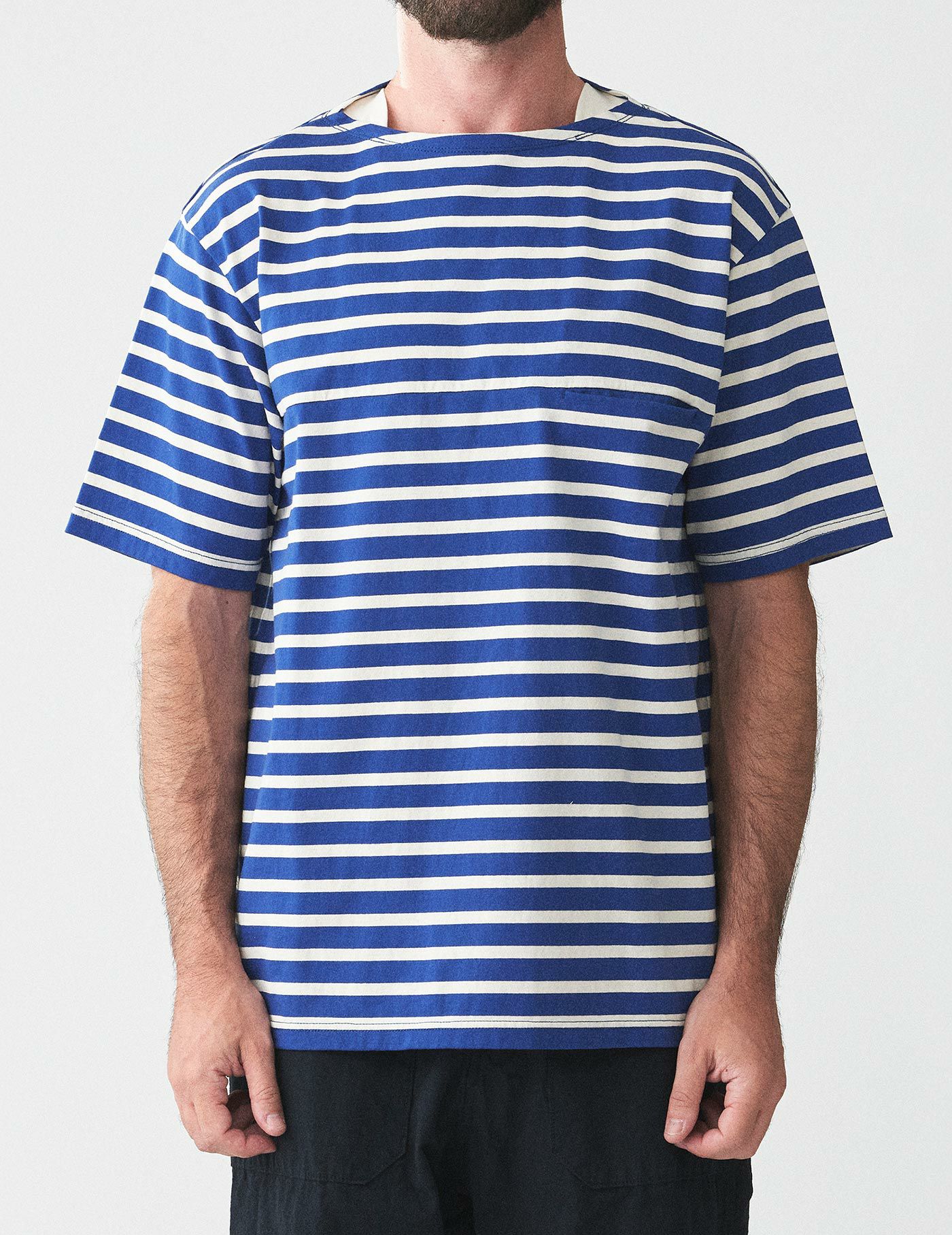W POINT】【SALE】 天竺ボーダー 5分袖ボートネックプルオーバー