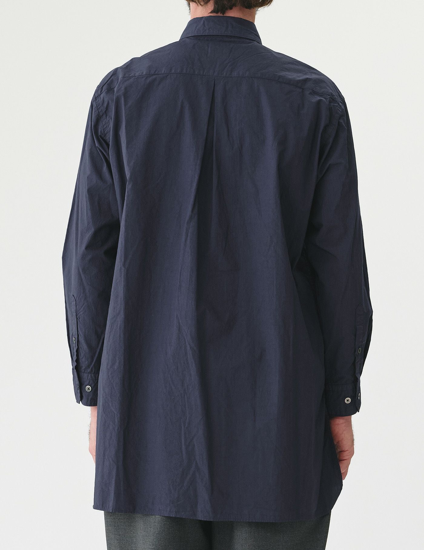 SALE】 オーガニックCOブロードショートポイントカラーロングシャツ