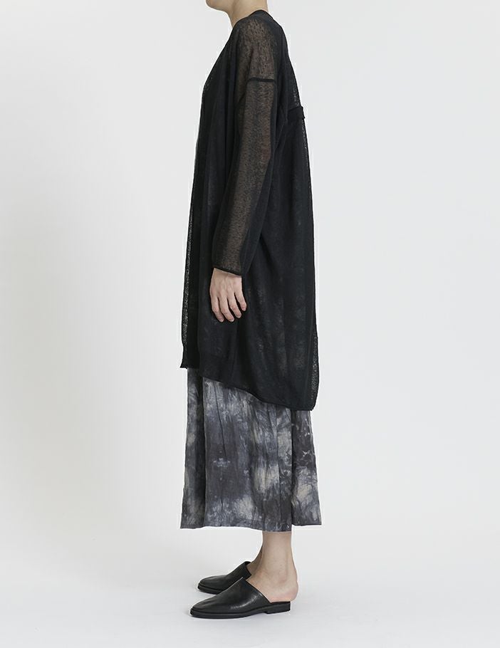 SALE】ウォッシャブルシアーリネン バックタックロングカーディガン