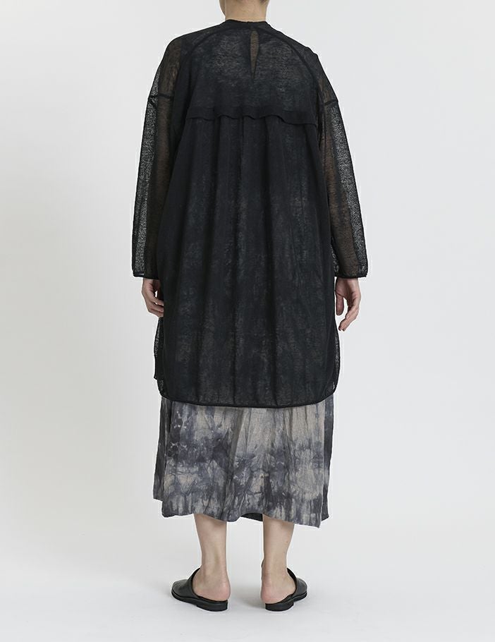SALE】ウォッシャブルシアーリネン バックタックロングカーディガン