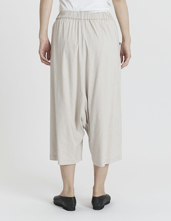 W POINT】【SALE】 リネンレーヨンストレッチ サルエルパンツ