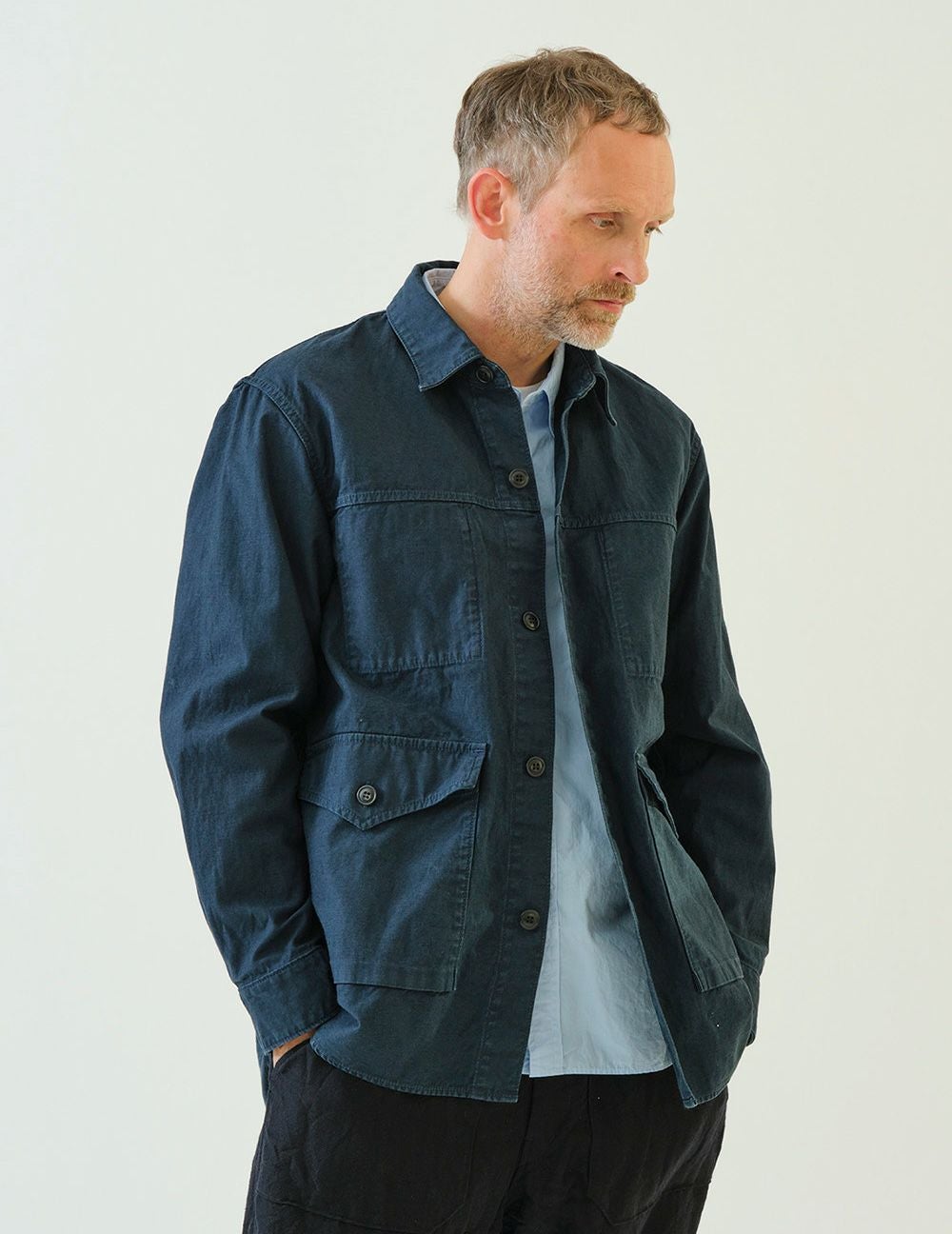 W POINT】【SALE】CO/LIバックサテンロングシャツジャケット