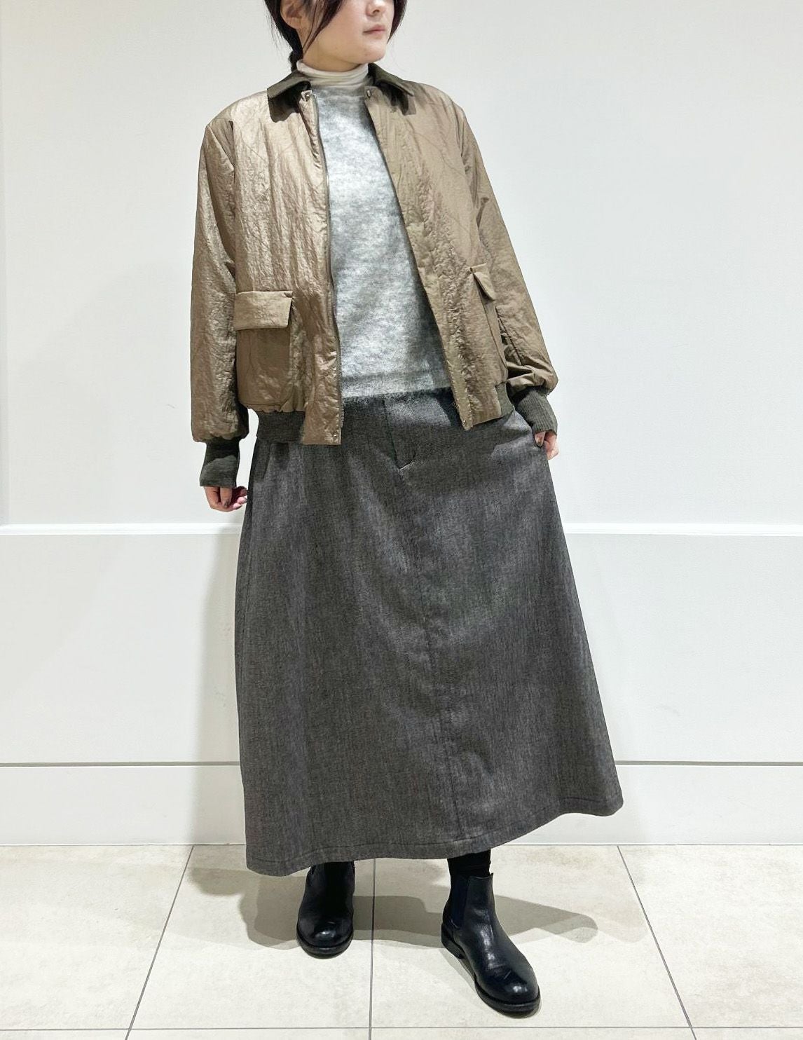 64 グレーベージュ/36size：スタッフ164㎝