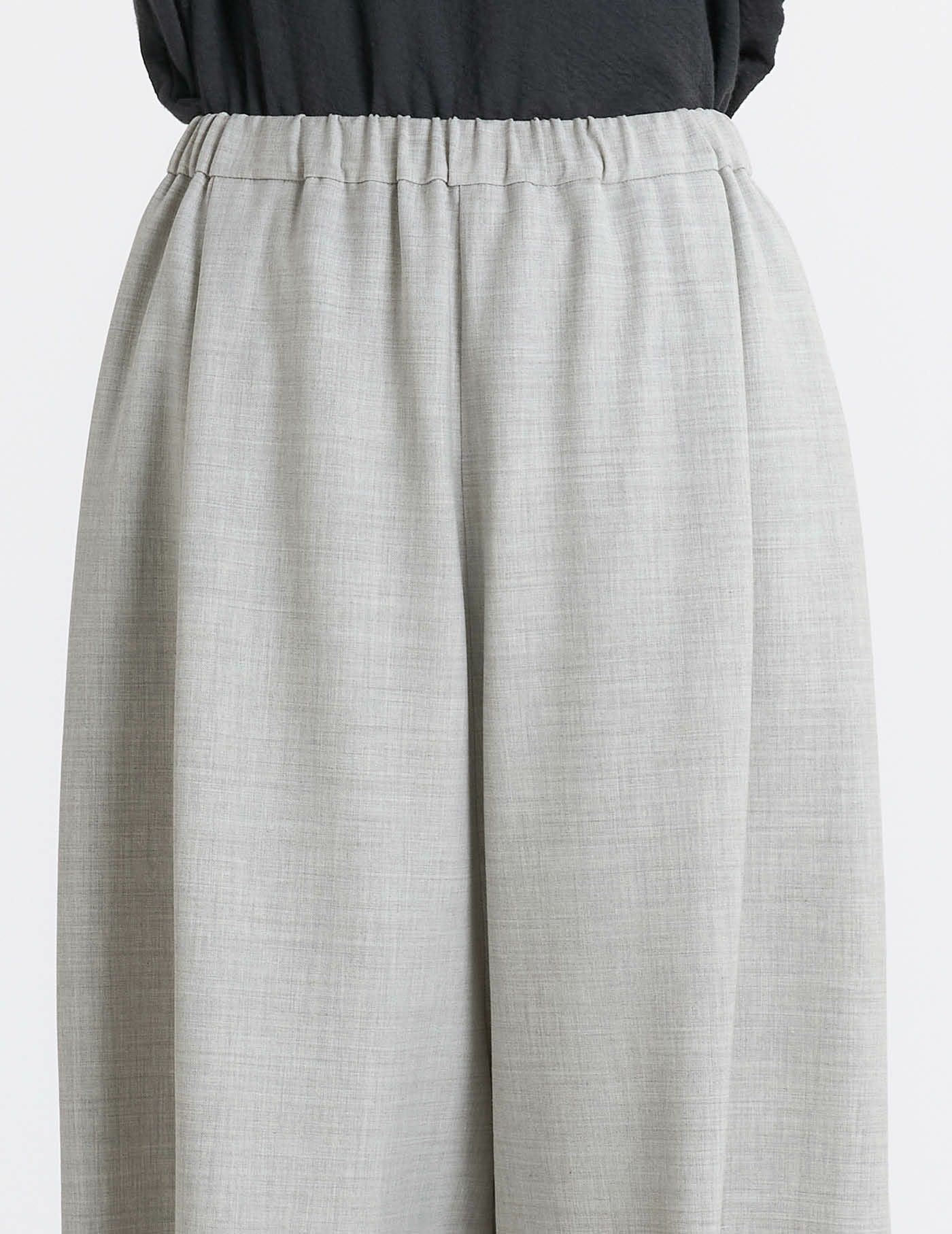 【pas de calais】ウエストゴム綿麻ガウチョ✳︎美品 着回しコーディネート》リネンコットン平 ガウチョパンツ | pas de