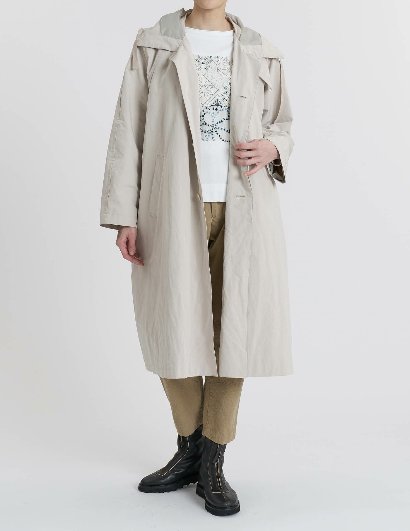 ショップ オープン pas de calais パドカレ トレンチコート スプリング 