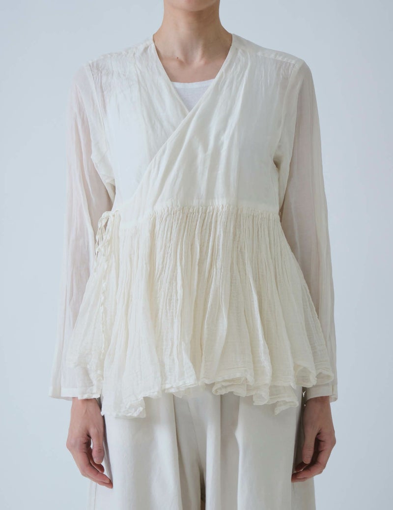 コットンシルクローン カシュクールブラウス