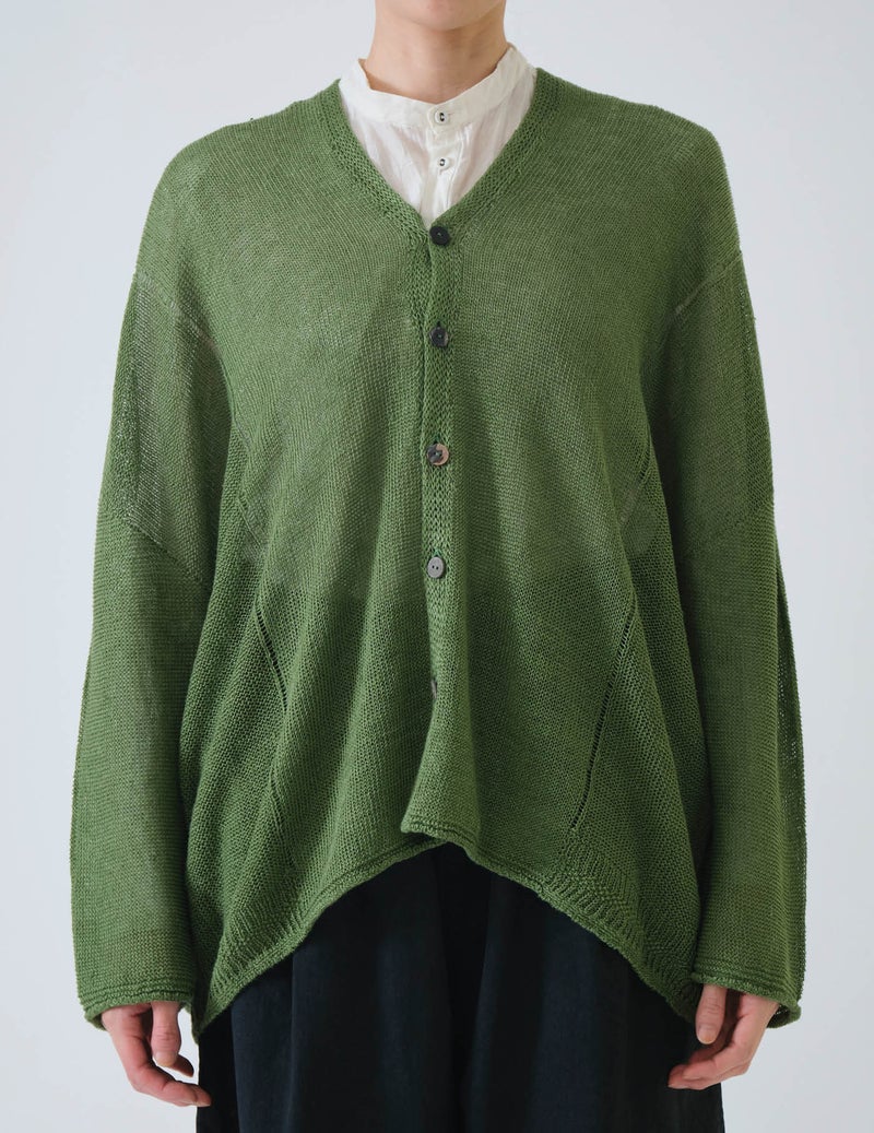 ノルマンディーリネン Vネックカーディガン