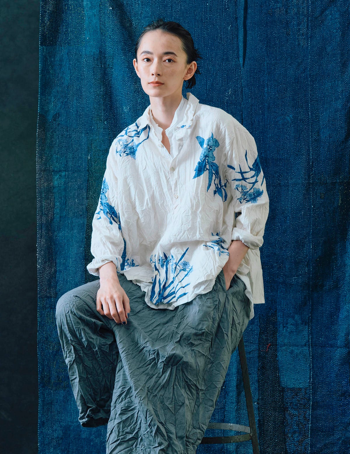 01 ホワイト/36(M)size：モデル 172cm