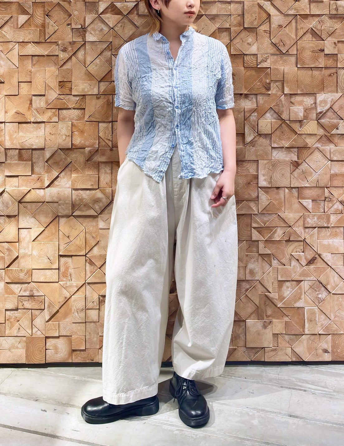 02 ランダムストライプ/36size：スタッフ154㎝