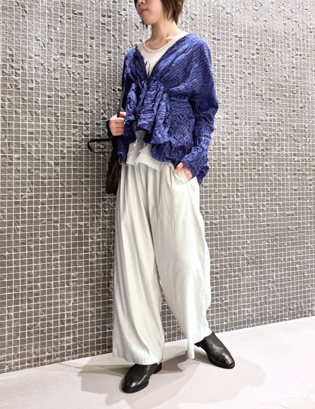 リネンレーヨンストレッチワイド パンツ | (パドカレ)公式オンラインストア