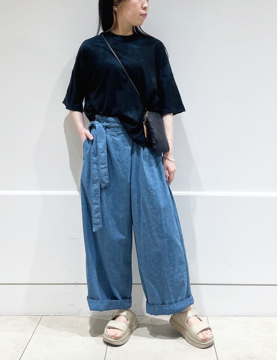 インディゴシャンブレー パンツ | (パドカレ)公式オンラインストア