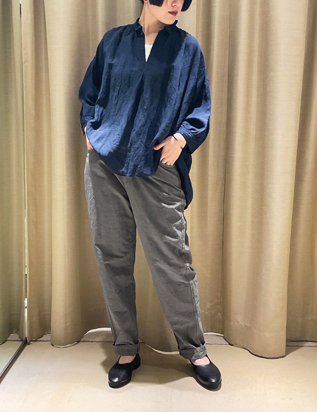 50 グレー/34size：スタッフ160㎝